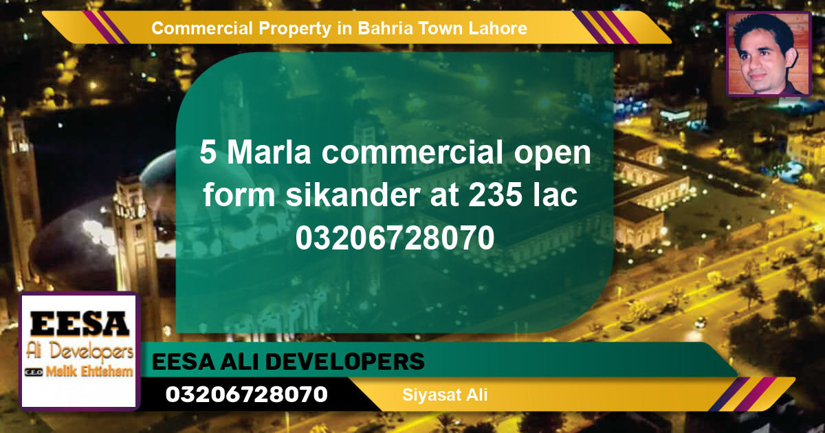 Commercial Property for Sale in Bahria Town, Lahore - (BP-80683)