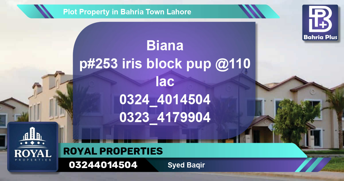 Residential Plot for Sale in Bahria Town, Lahore - (BP-80693)