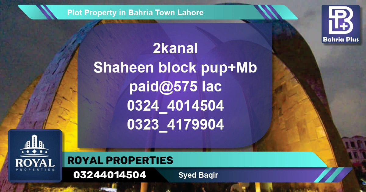 Residential Plot for Sale in Bahria Town, Lahore - (BP-80695)