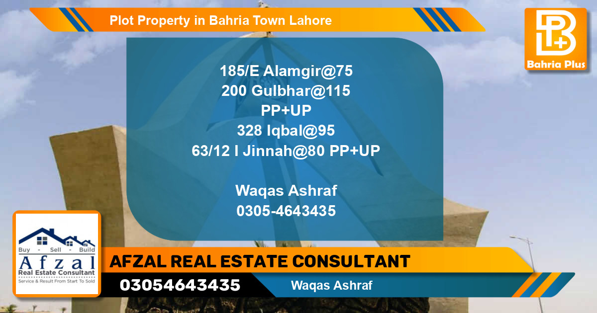 Residential Plot for Sale in Bahria Town, Lahore - (BP-80696)