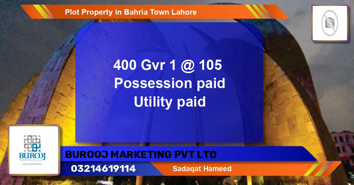 Residential Plot for Sale in Bahria Town, Lahore - (BP-80700)