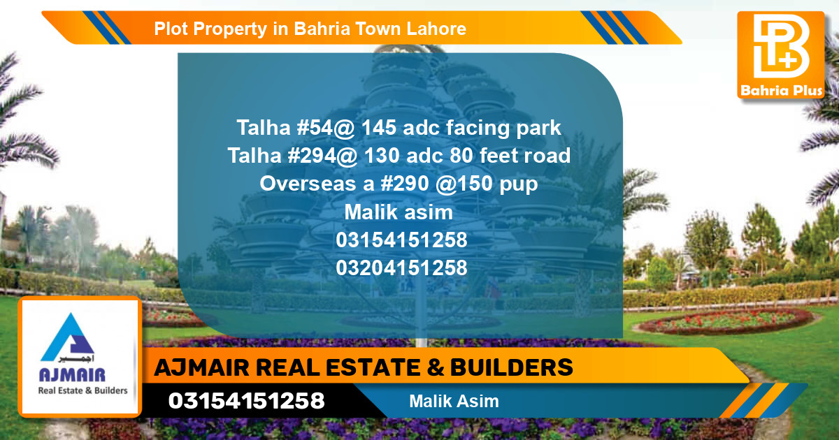 Residential Plot for Sale in Bahria Town, Lahore - (BP-80722)