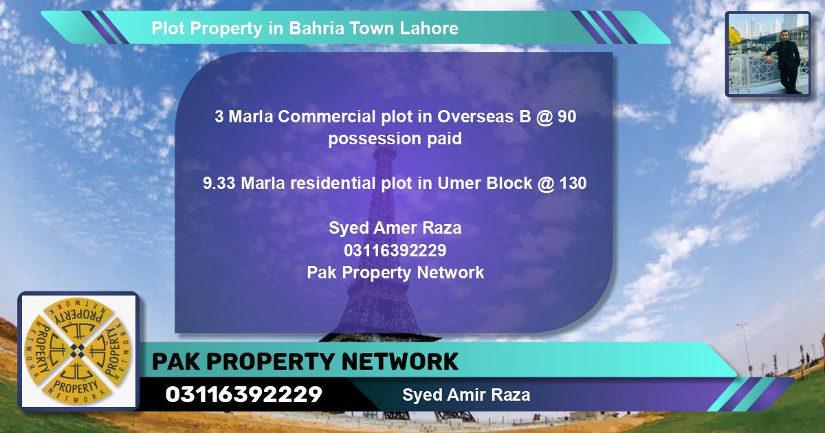 Commercial Plot for Sale in Bahria Town, Lahore - (BP-80727)
