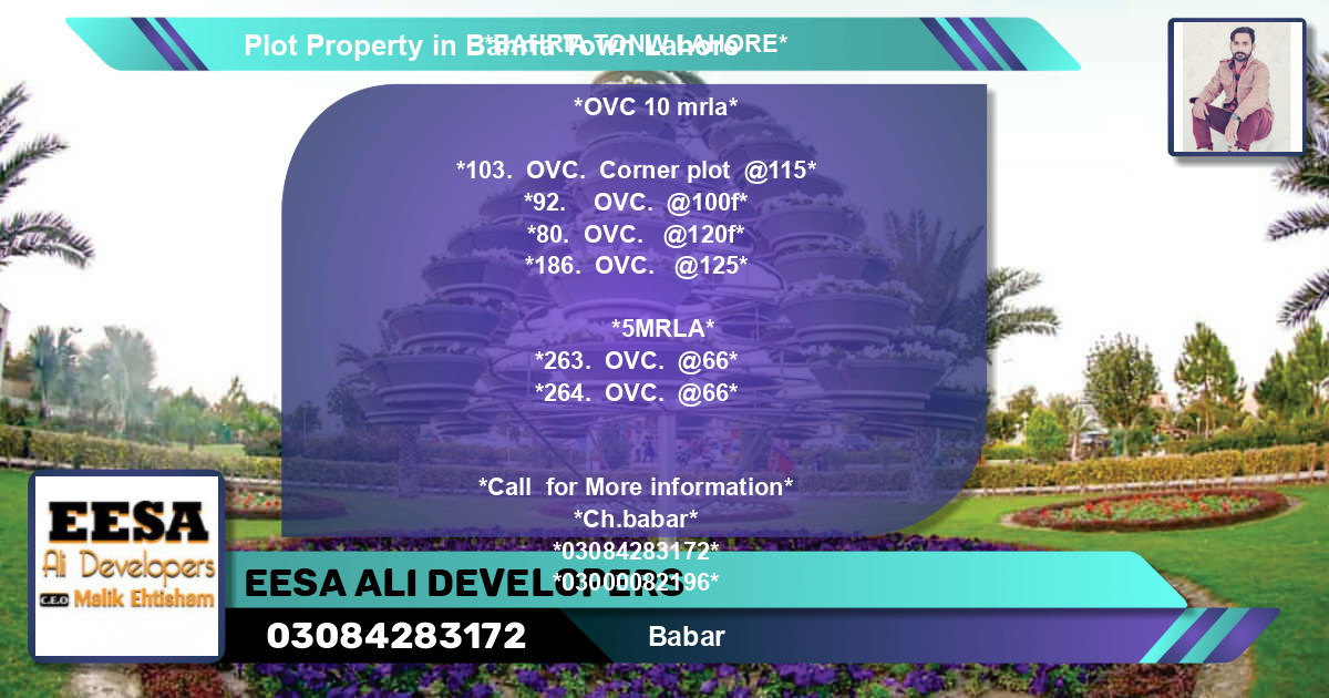 Residential Plot for Sale in Bahria Town, Lahore - (BP-80735)