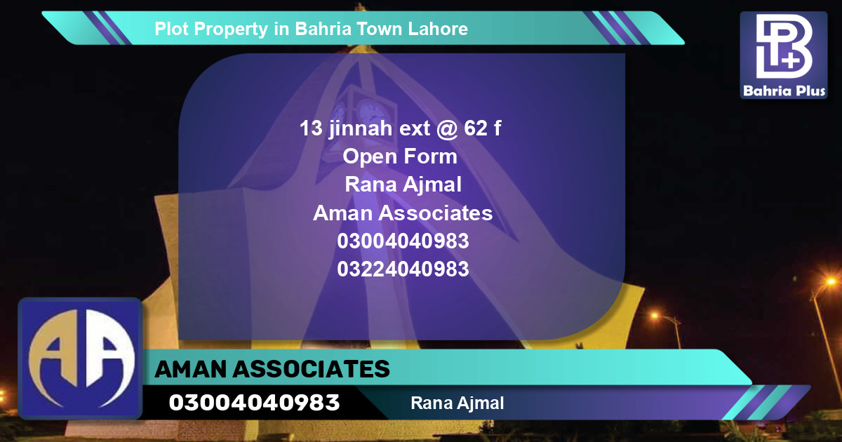 Residential Plot for Sale in Bahria Town, Lahore - (BP-80739)