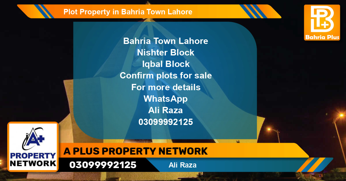 Residential Plot for Sale in Bahria Town, Lahore - (BP-80751)