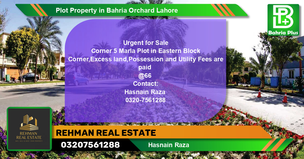 Residential Plot for Sale in Bahria Orchard, Lahore - (BP-80766)