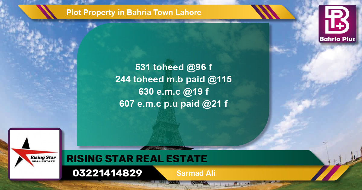 Residential Plot for Sale in Bahria Town, Lahore - (BP-80768)