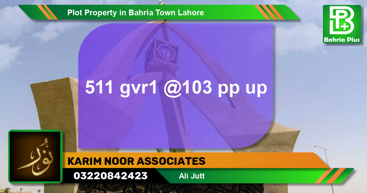 Residential Plot for Sale in Bahria Town, Lahore - (BP-80772)