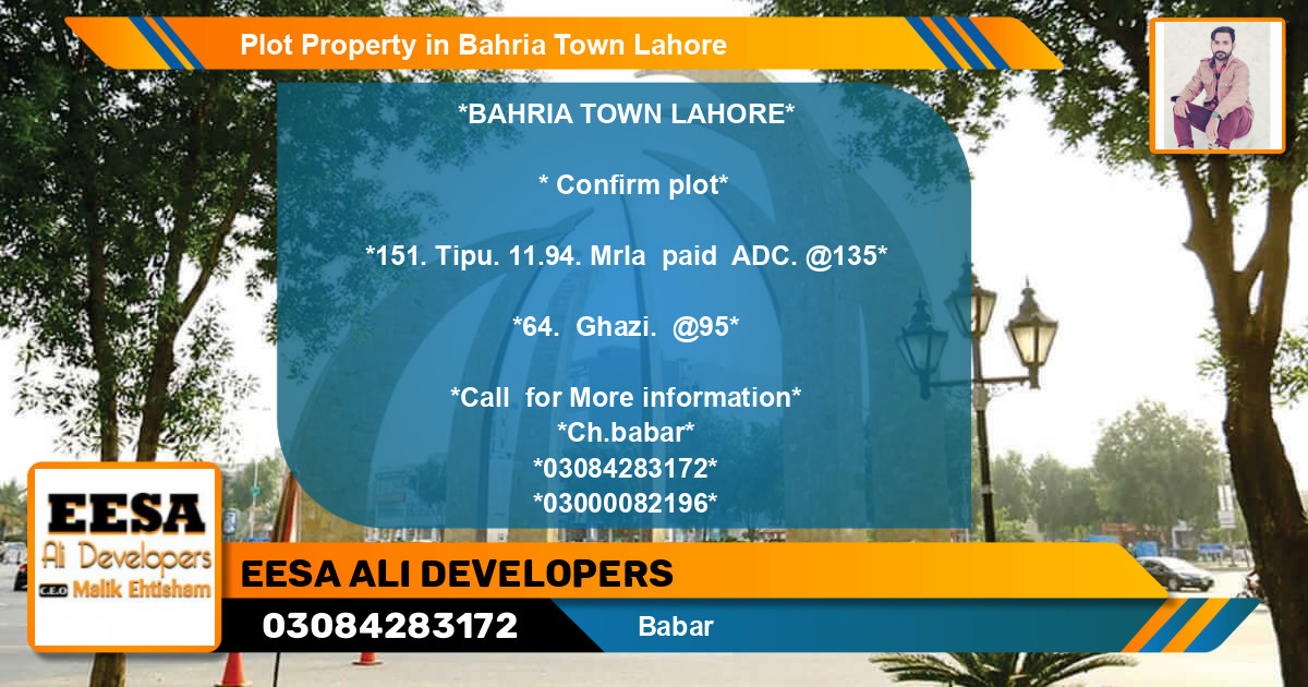Residential Plot for Sale in Bahria Town, Lahore - (BP-80802)