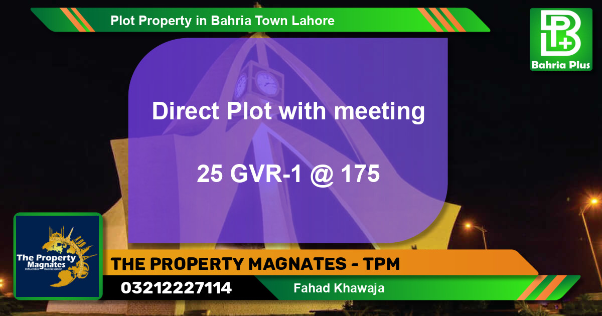 Residential Plot for Sale in Bahria Town, Lahore - (BP-80803)