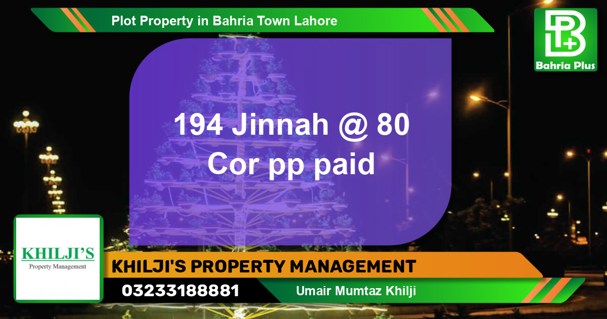 Residential Plot for Sale in Bahria Town, Lahore - (BP-80808)