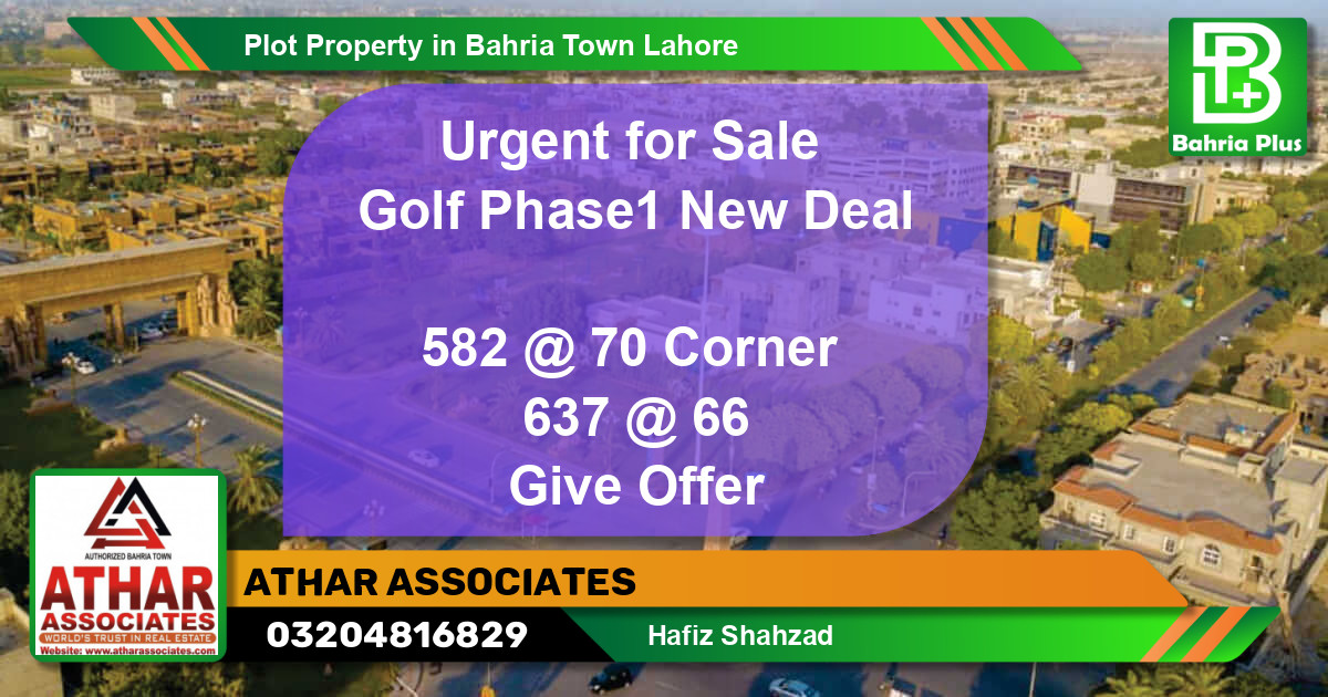 Residential Plot for Sale in Bahria Town, Lahore - (BP-80816)