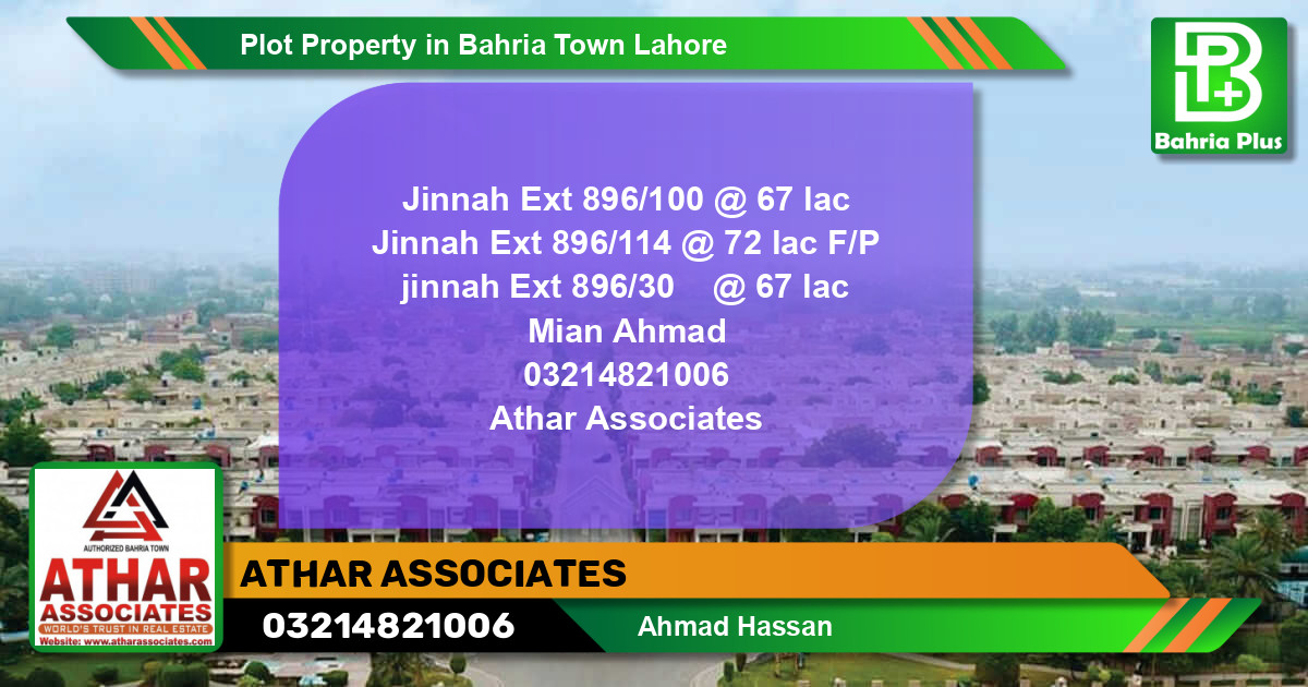 Residential Plot for Sale in Bahria Town, Lahore - (BP-80830)