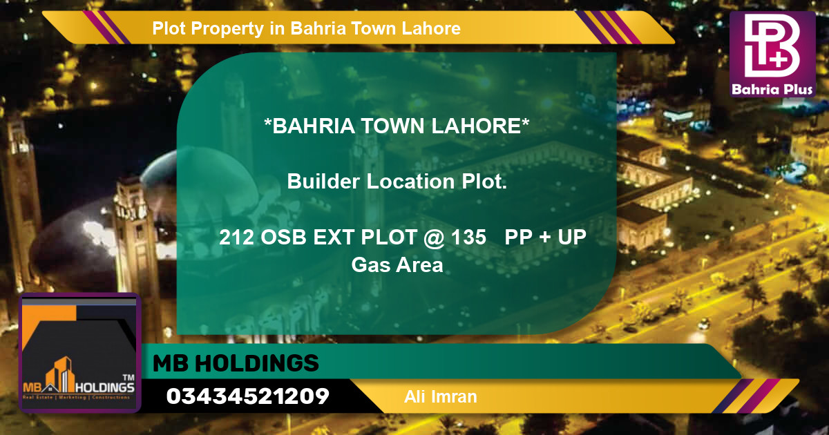 Residential Plot for Sale in Bahria Town, Lahore - (BP-80832)