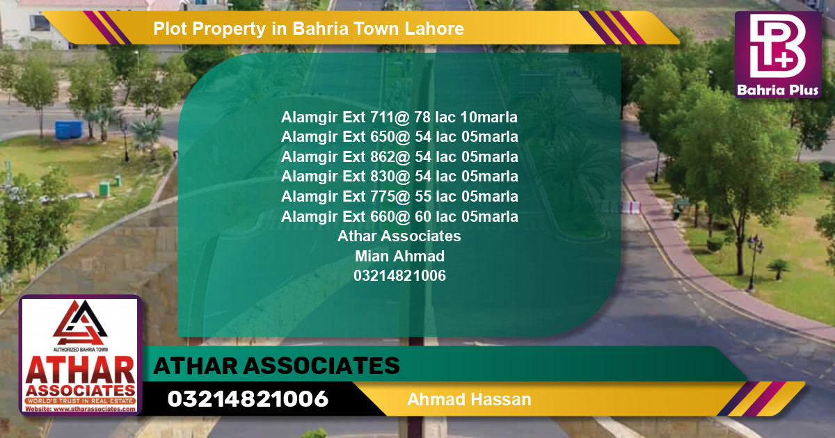 Residential Plot for Sale in Bahria Town, Lahore - (BP-80833)