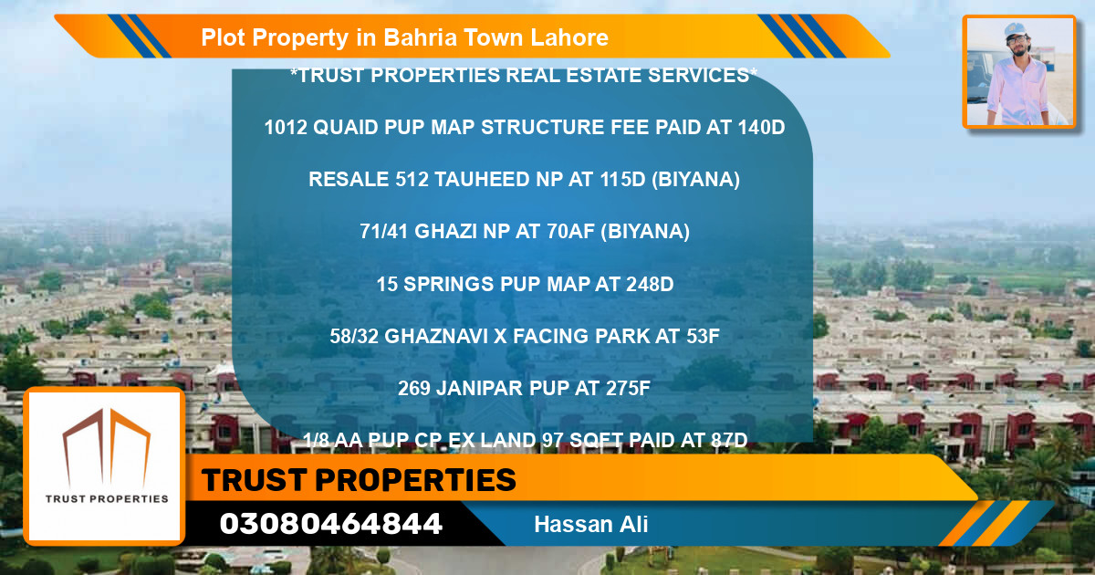 Residential Plot for Sale in Bahria Town, Lahore - (BP-80844)