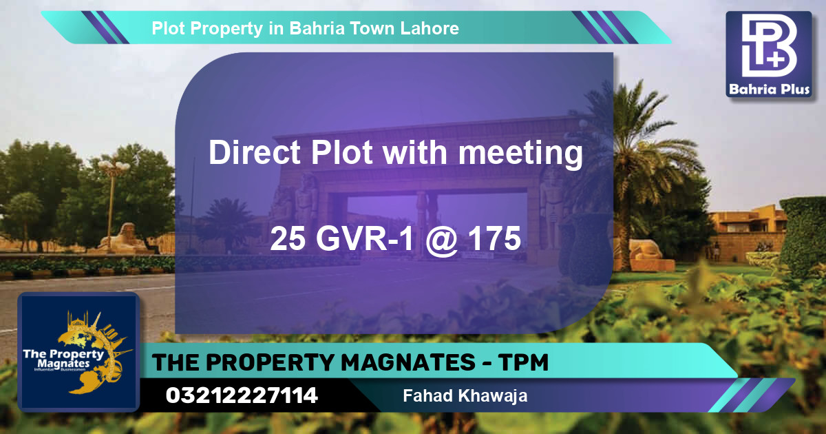 Residential Plot for Sale in Bahria Town, Lahore - (BP-80852)