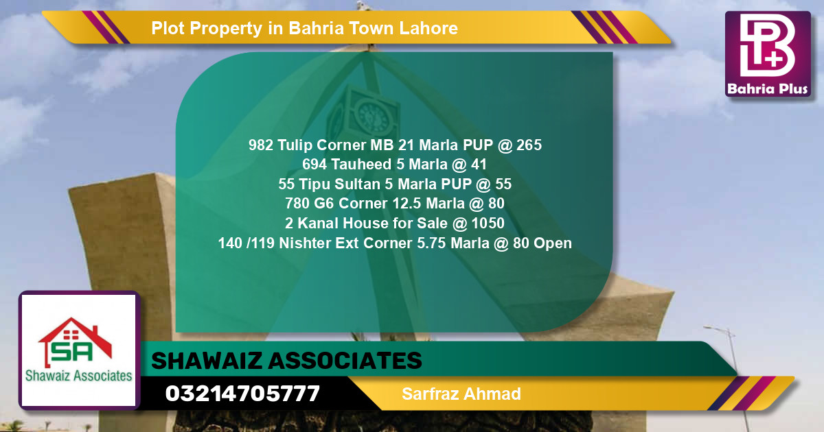 Residential Plot for Sale in Bahria Town, Lahore - (BP-80854)