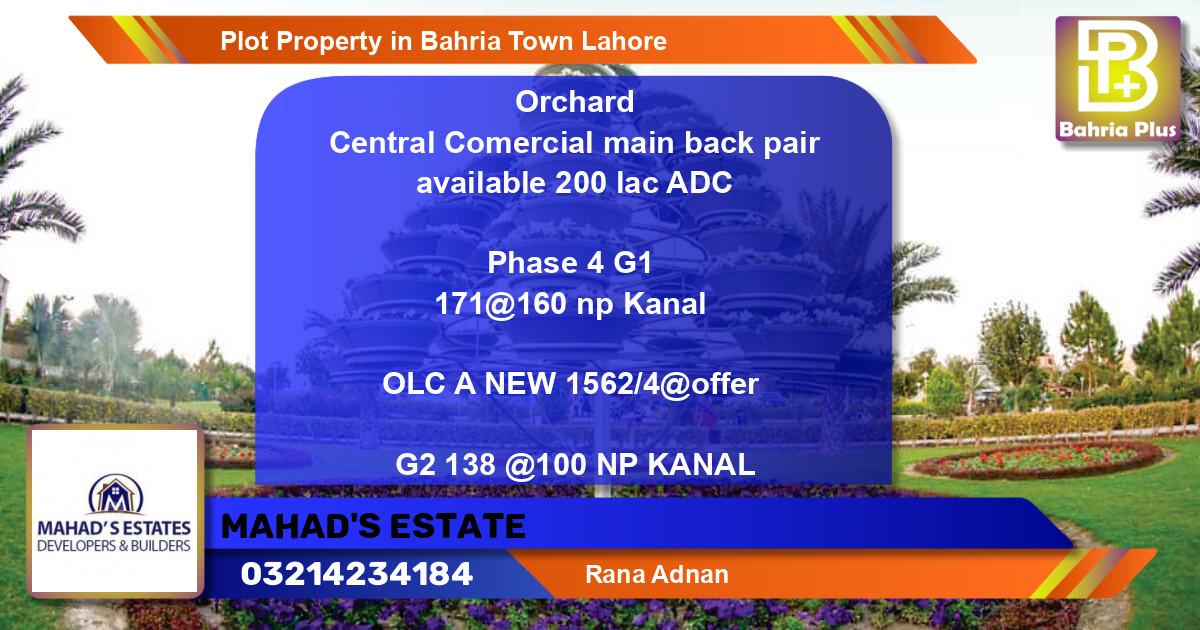 Residential Plot for Sale in Bahria Town, Lahore - (BP-80867)