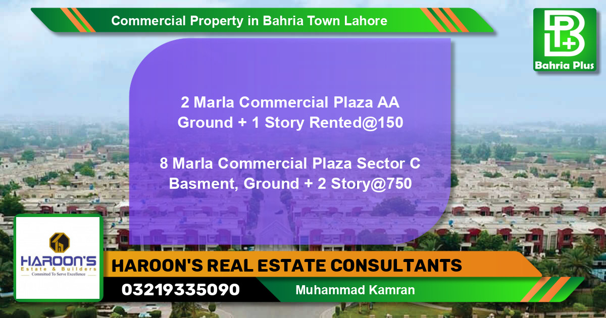 Commercial Property for Rent in Bahria Town, Lahore - (BP-80882)