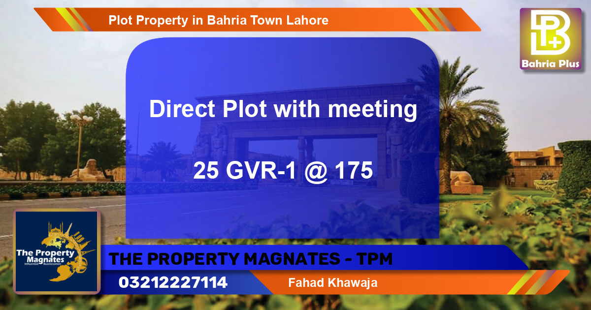 Residential Plot for Sale in Bahria Town, Lahore - (BP-80898)