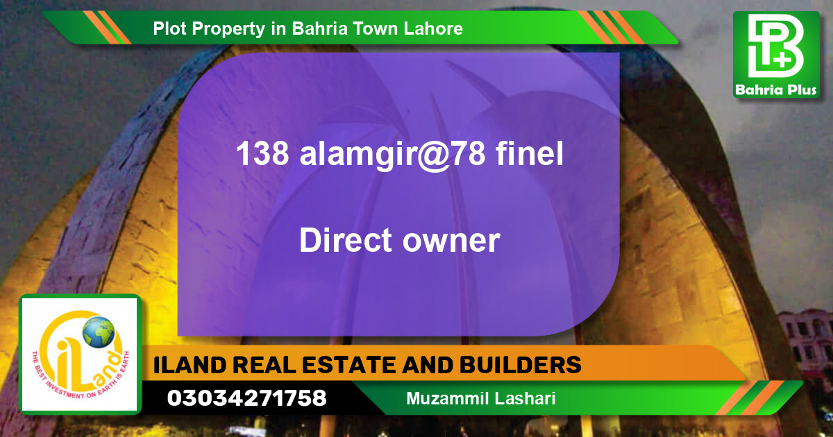 Residential Plot for Sale in Bahria Town, Lahore - (BP-80912)