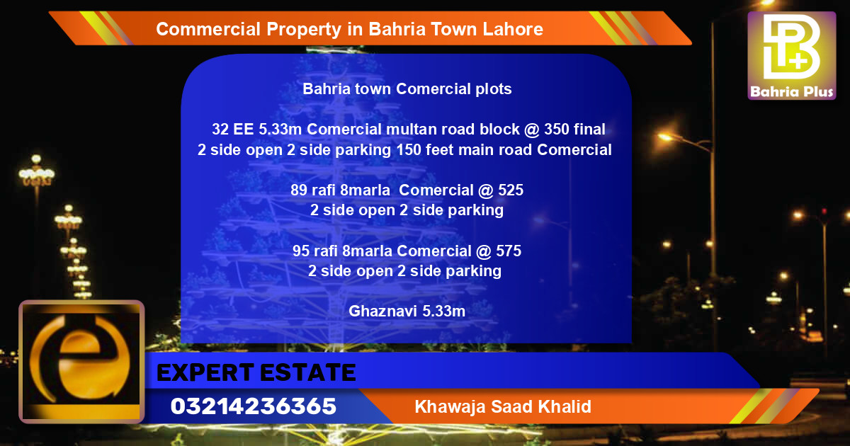 Commercial Property for Sale in Bahria Town, Lahore - (BP-80940)