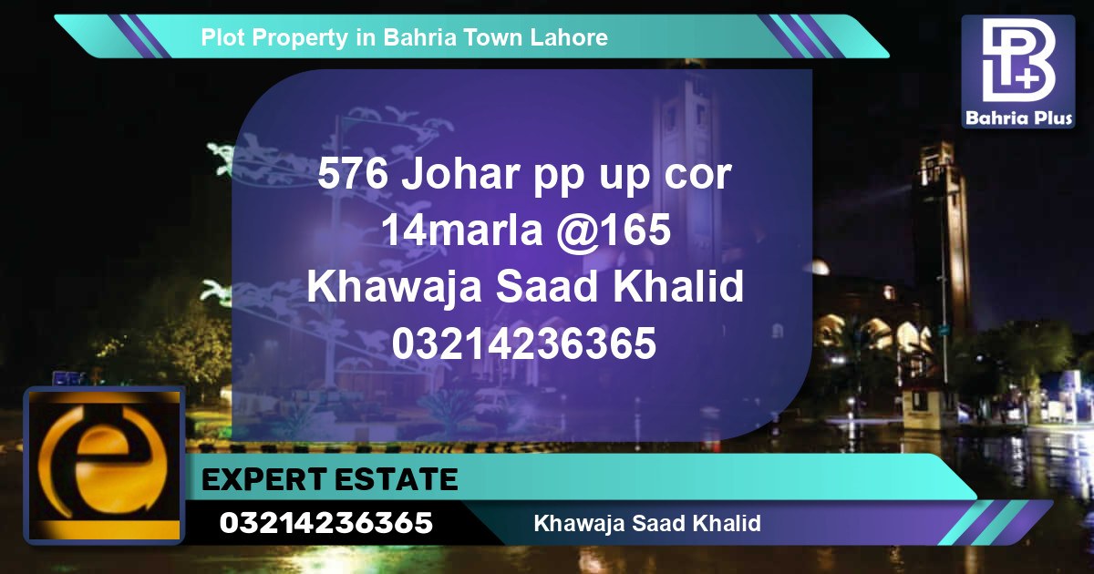 Residential Plot for Sale in Bahria Town, Lahore - (BP-80943)
