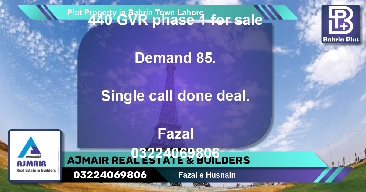 Residential Plot for Sale in Bahria Town, Lahore - (BP-80956)