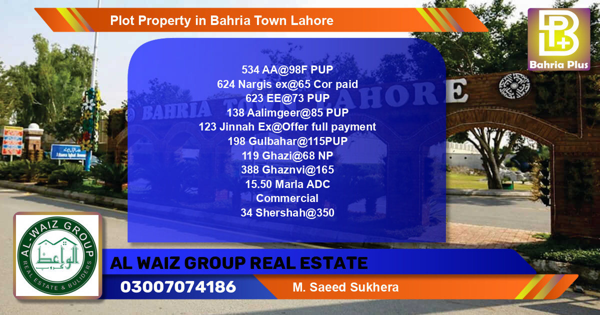 Commercial Plot for Sale in Bahria Town, Lahore - (BP-80960)