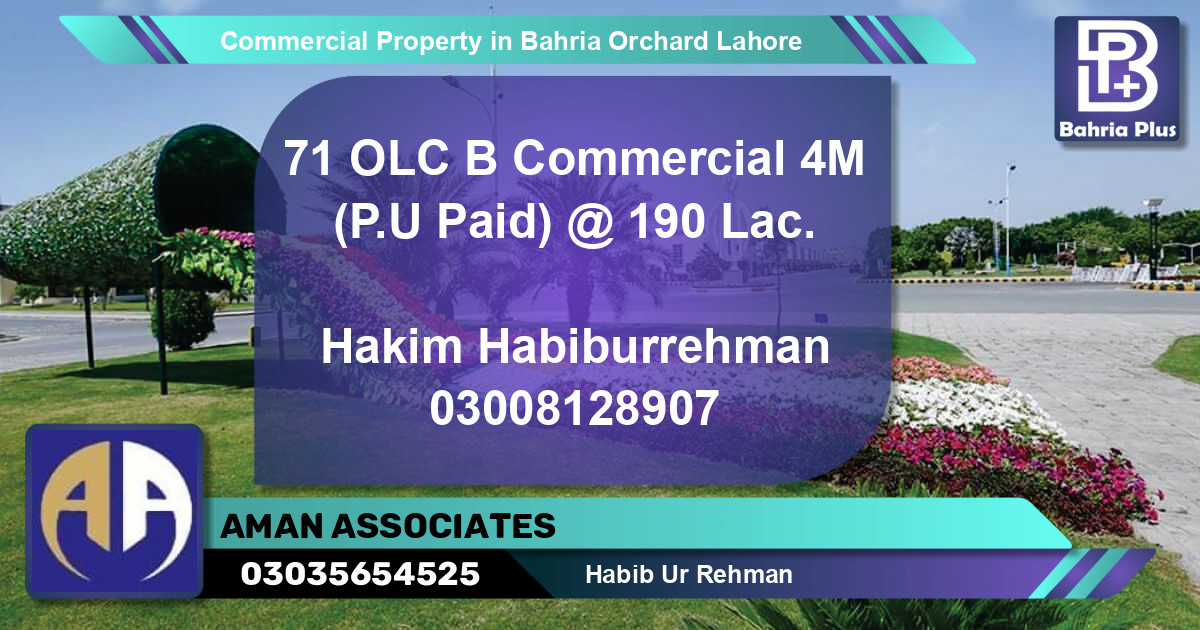 Commercial Property for Sale in Bahria Orchard, Lahore - (BP-80986)