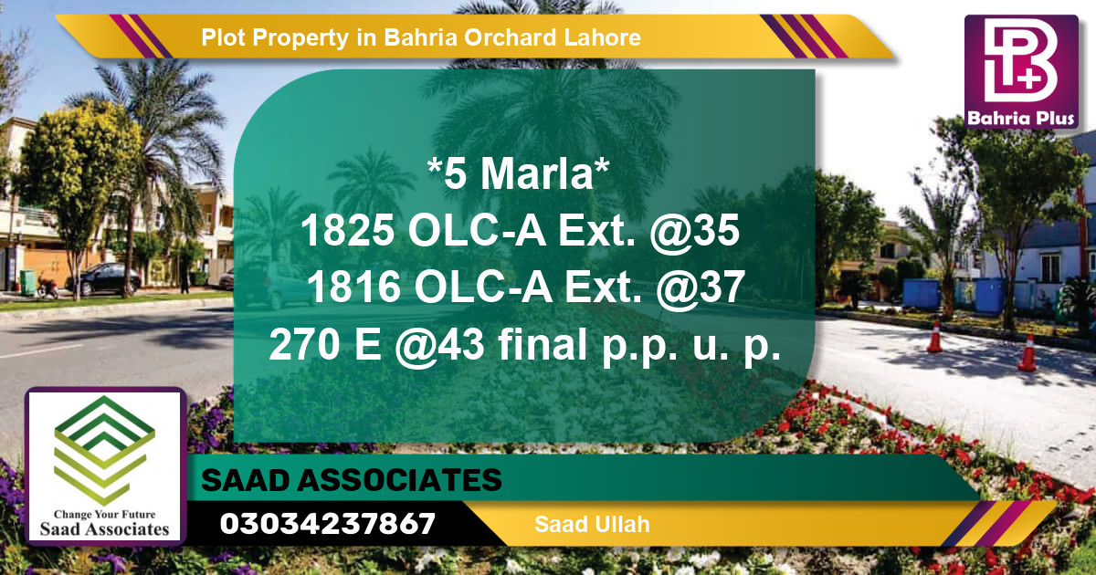 Residential Plot for Sale in Bahria Orchard, Lahore - (BP-80993)