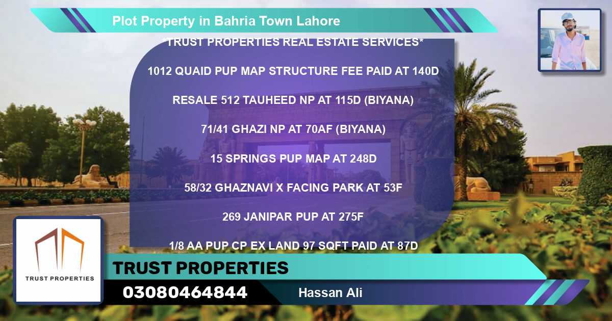 Residential Plot for Sale in Bahria Town, Lahore - (BP-81015)