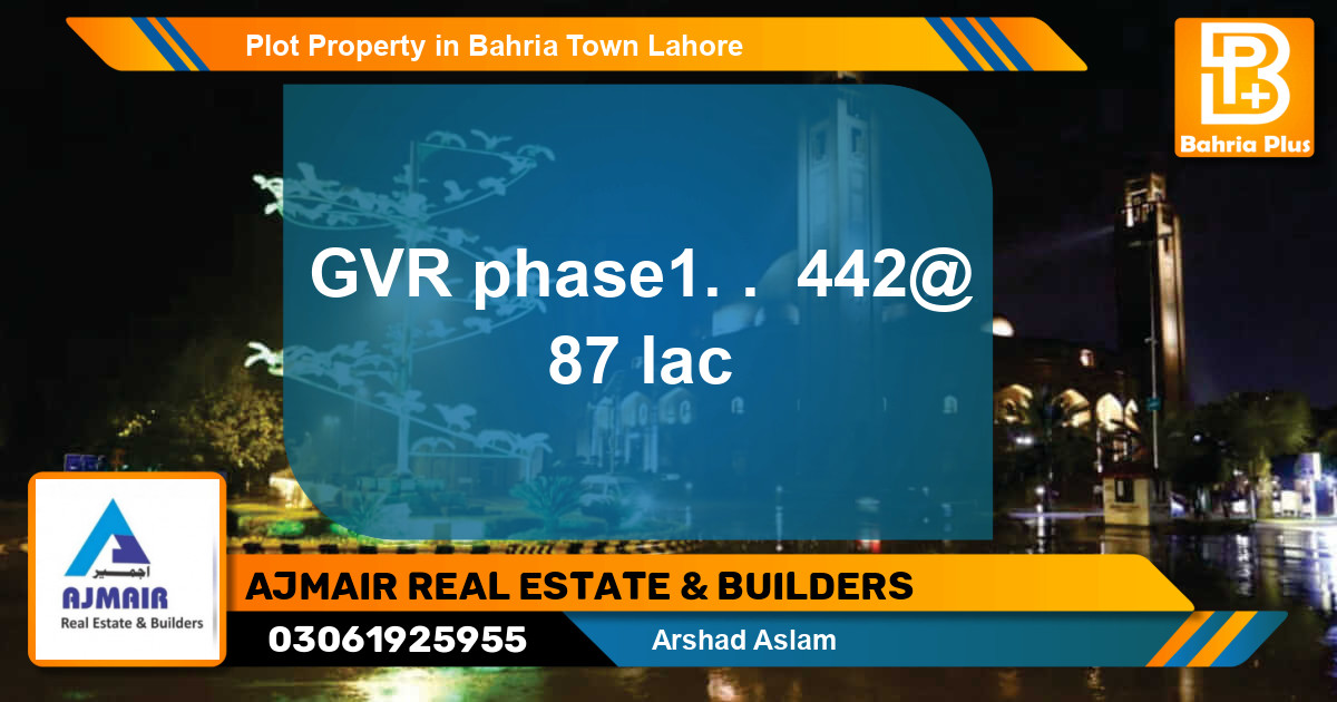 Residential Plot for Sale in Bahria Town, Lahore - (BP-81020)