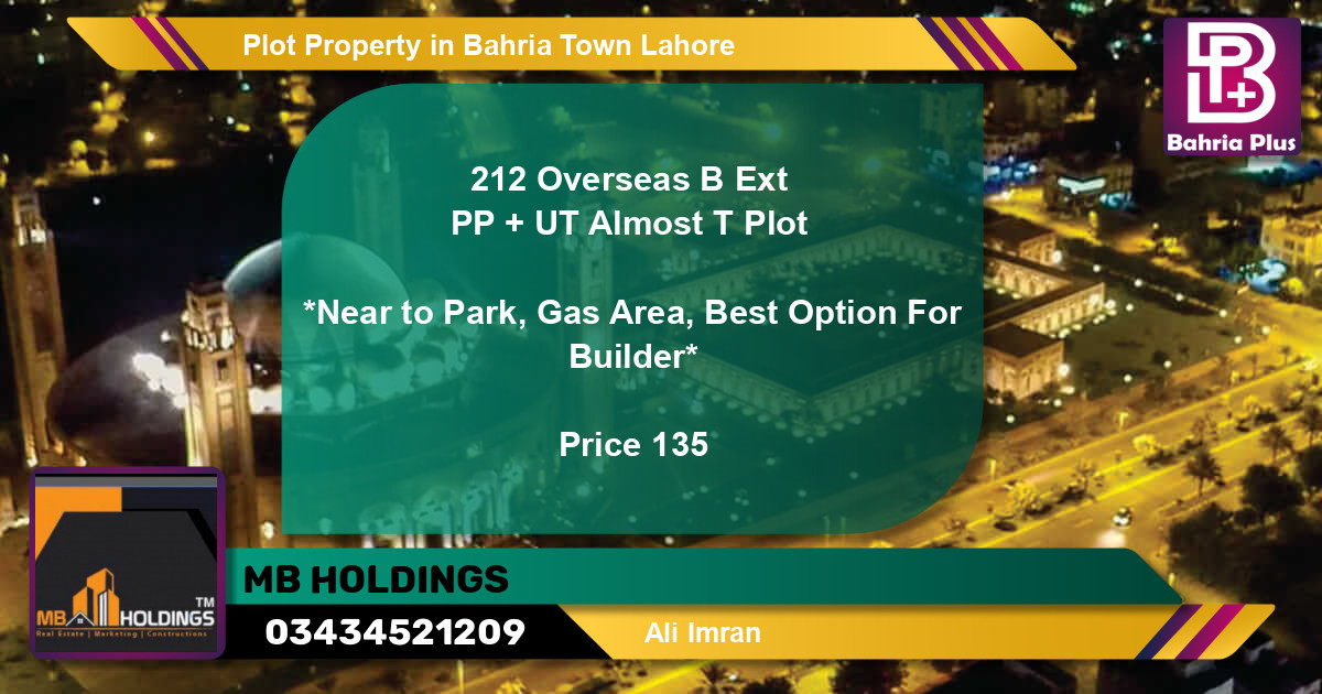 Residential Plot for Sale in Bahria Town, Lahore - (BP-81023)