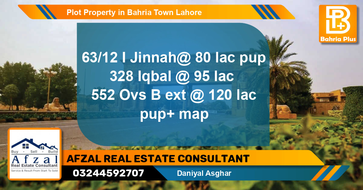Residential Plot for Sale in Bahria Town, Lahore - (BP-81086)