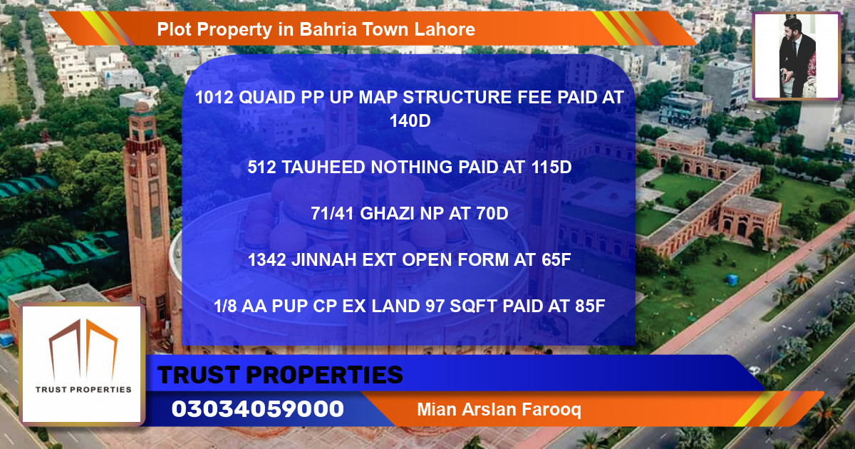 Residential Plot for Sale in Bahria Town, Lahore - (BP-81090)