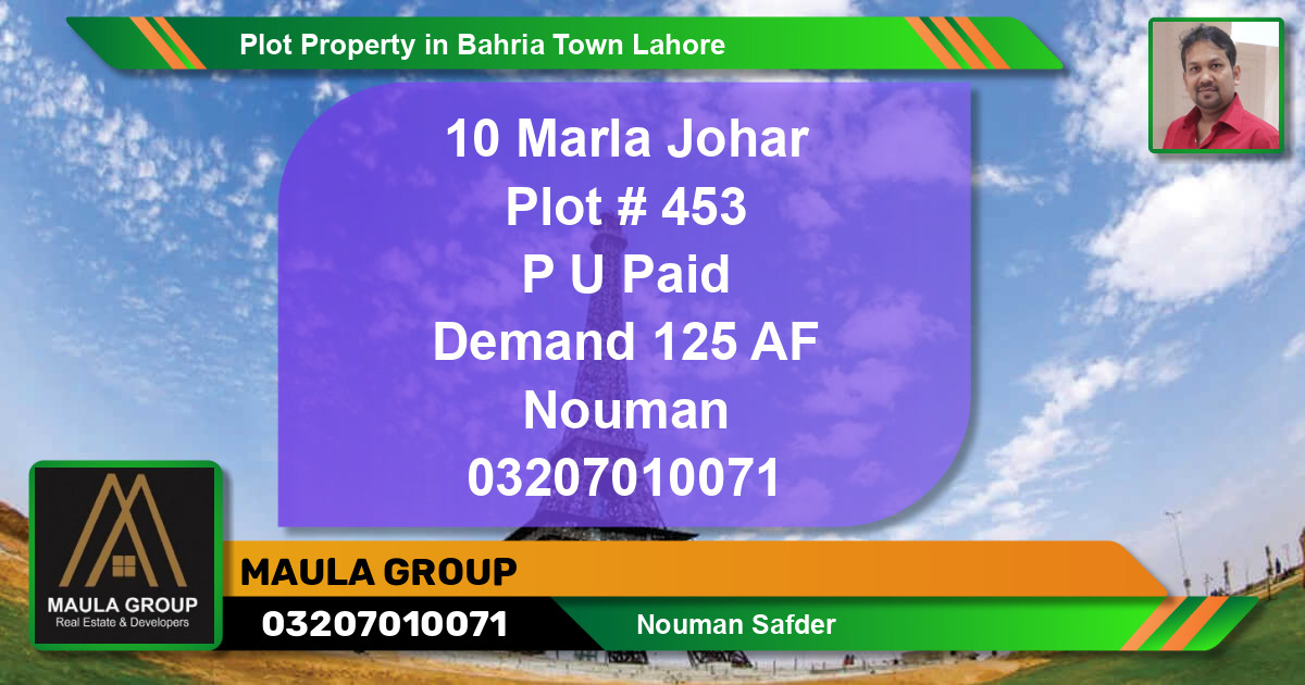 Residential Plot for Sale in Bahria Town, Lahore - (BP-81095)