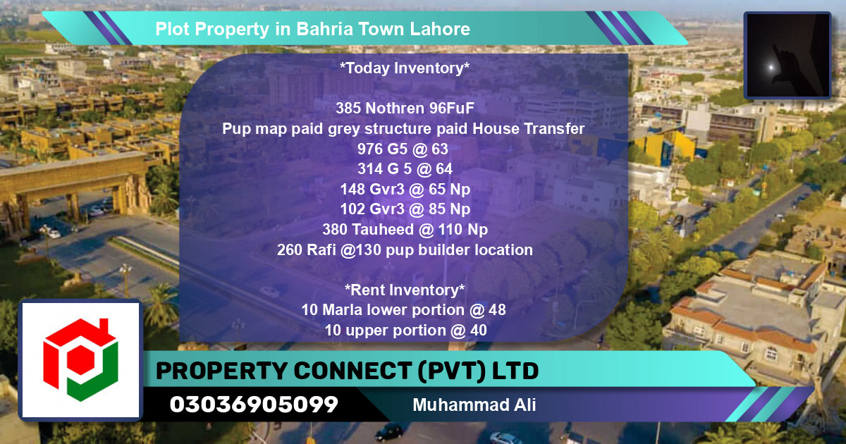Residential Plot for Sale in Bahria Town, Lahore - (BP-81128)