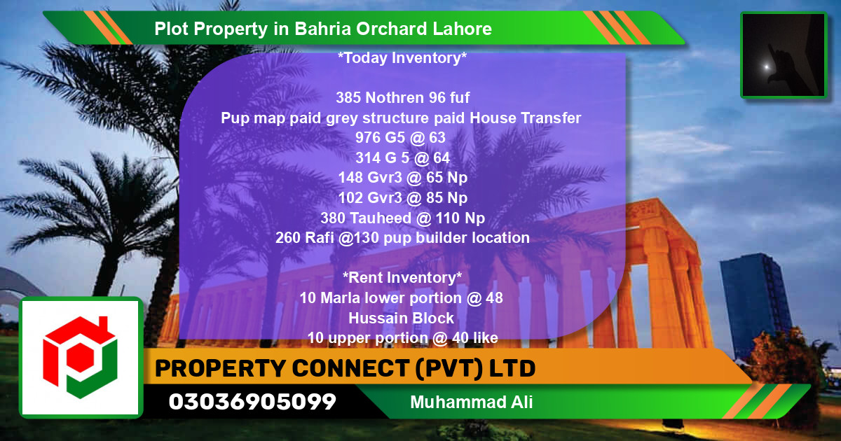 Residential Plot for Sale in Bahria Orchard, Lahore - (BP-81130)