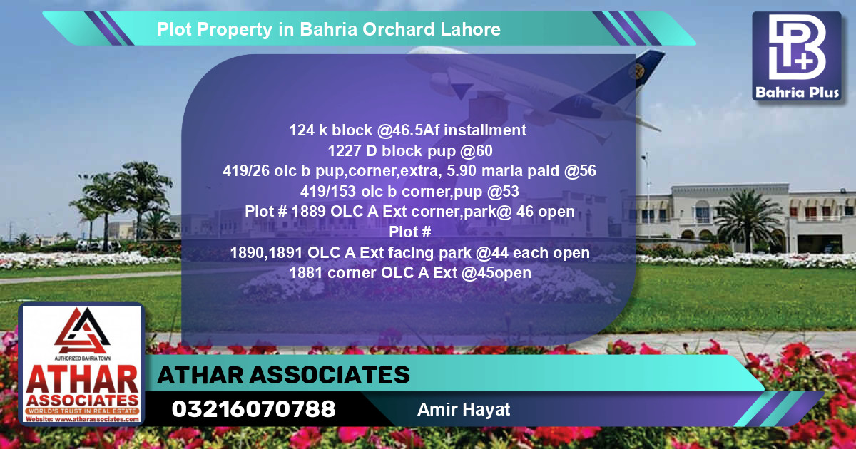 Residential Plot for Sale in Bahria Orchard, Lahore - (BP-81147)