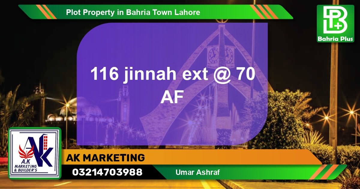Residential Plot for Sale in Bahria Town, Lahore - (BP-81195)