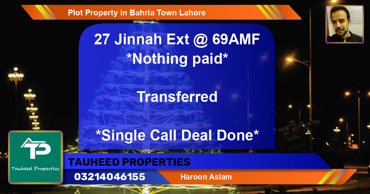 Residential Plot for Sale in Bahria Town, Lahore - (BP-81219)