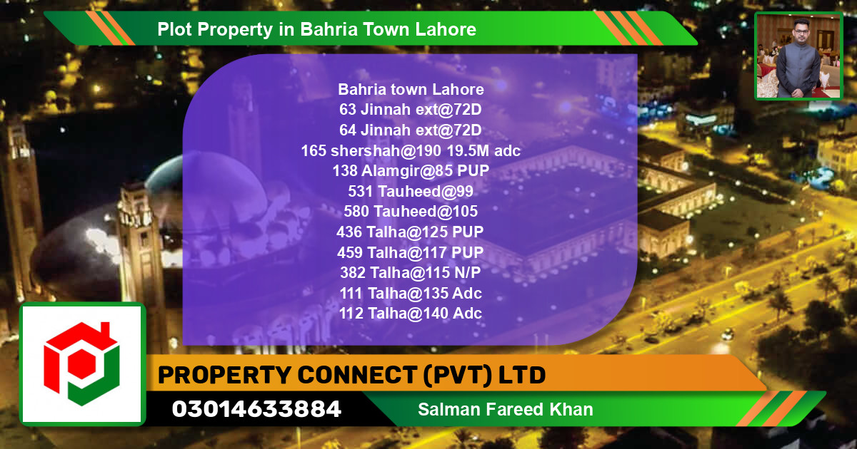 Residential Plot for Sale in Bahria Town, Lahore - (BP-81220)