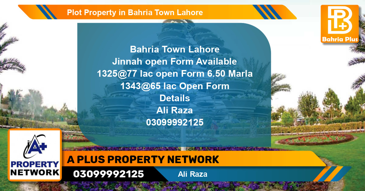 Residential Plot for Sale in Bahria Town, Lahore - (BP-81232)