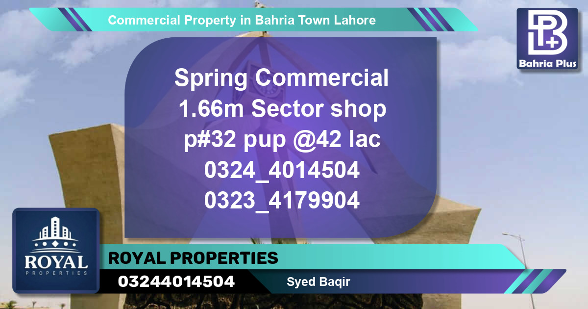 Commercial Property for Sale in Bahria Town, Lahore - (BP-81256)