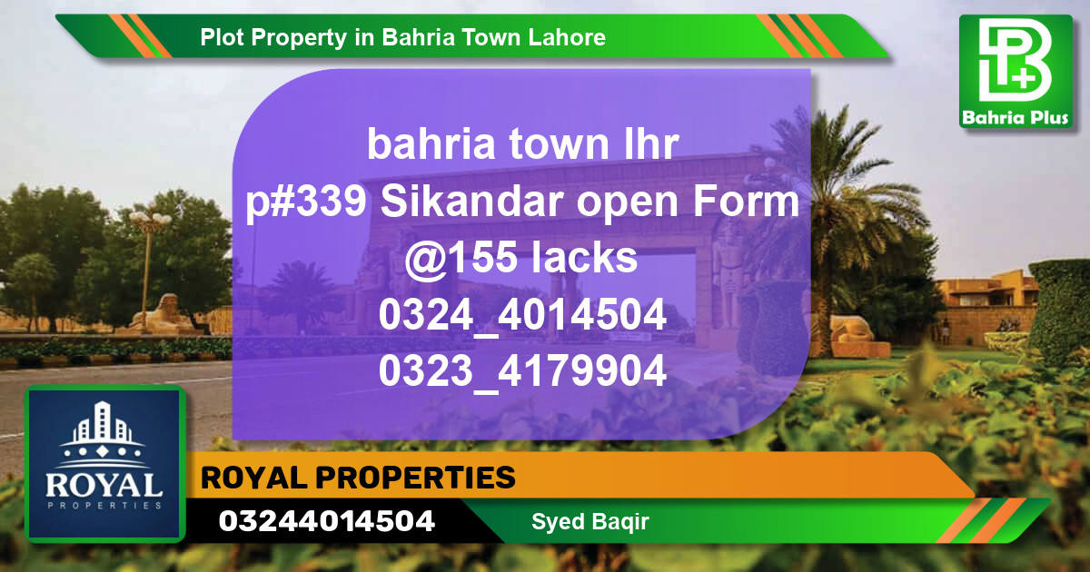Residential Plot for Sale in Bahria Town, Lahore - (BP-81261)