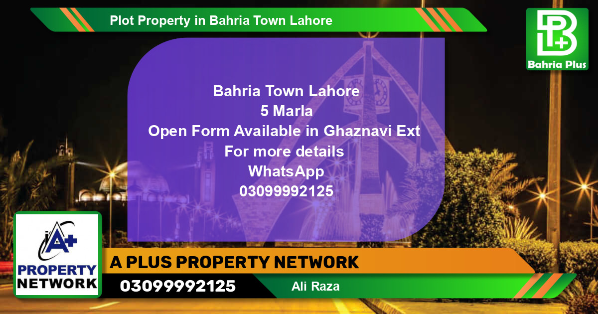 Residential Plot for Sale in Bahria Town, Lahore - (BP-81314)