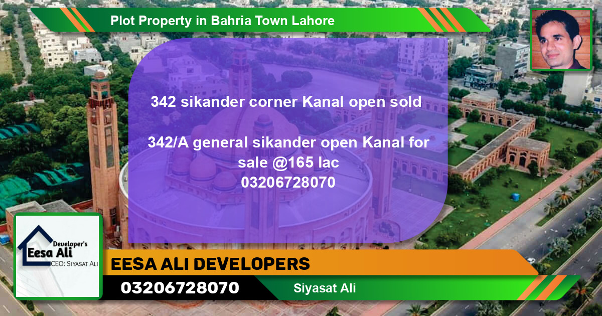 Residential Plot for Sale in Bahria Town, Lahore - (BP-81347)